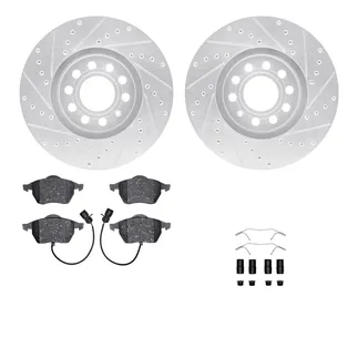 R1 Concepts WGYH1-73036 eLINE Rotor - Drilled & Slotted - Silver W/ Semi-Met Pads